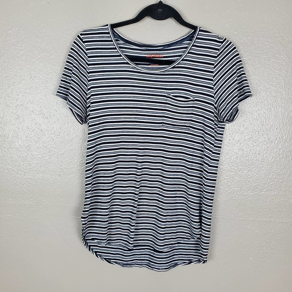 Joe Fresh | Tops | Joe Fresh Womens Grayblackwhite Striped Boyfriend ...